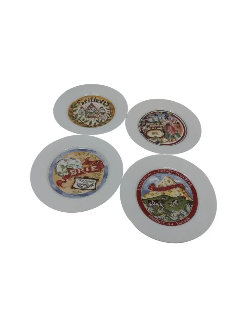 Vintage Classic Cheese Plates Boxed Set Of 4 Restoration Hardware French Brie